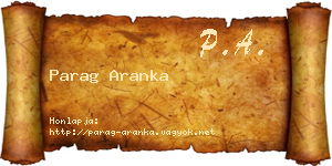 Parag Aranka névjegykártya
